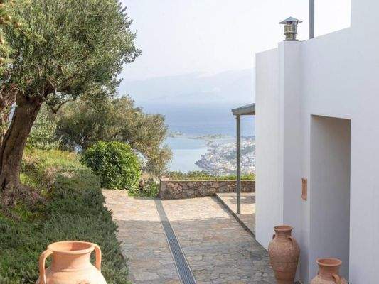 Kreta - Pano Elounda - luxuriöse Villa mit Pool und Panorama Meerblick auf die Mirabello Bucht