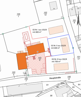 Lageplan (GS blau markiert)
