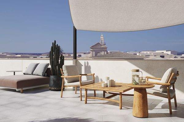 Dachterrasse mit Blick über die Dächer von Ses Salines