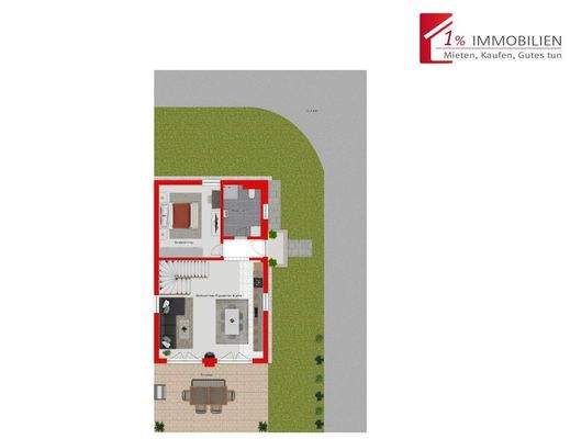 Grundriss EG und Auszug Aussenanlage