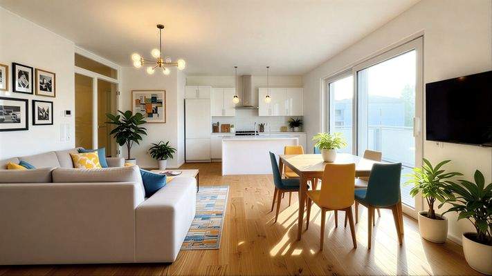 Wohnen, Essen, Kochen - möbliert