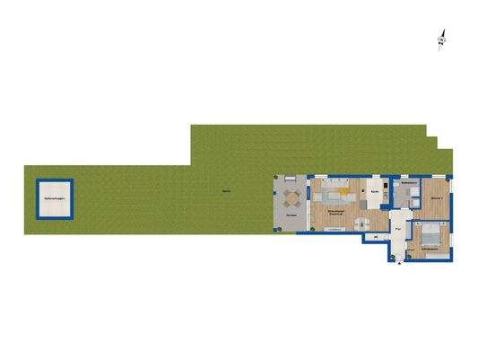 Grundriss mit Garten