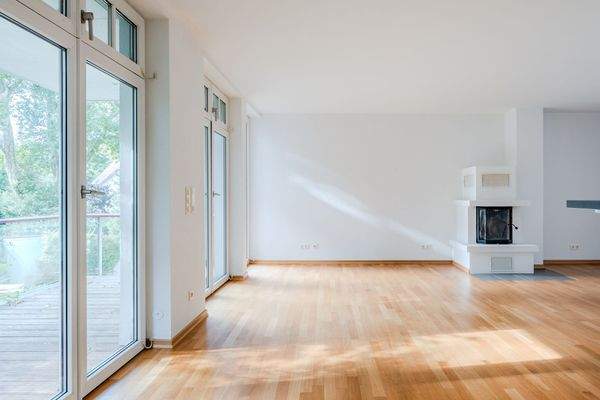 Living area with fireplace