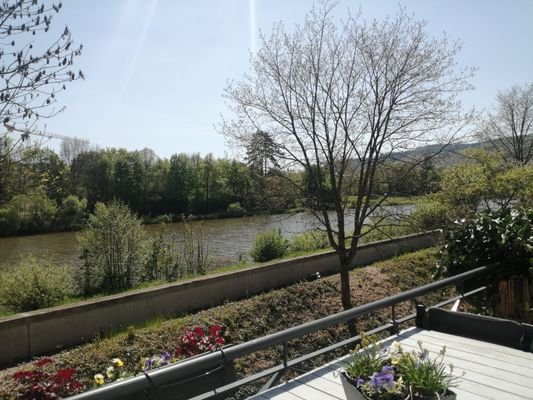 Aussicht vom Balkon auf die Saar 