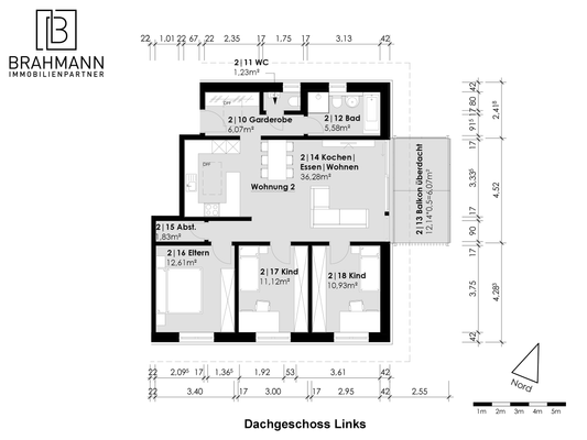 Grundriss - W2 - DG Links Tiengen