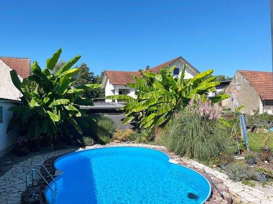 Großer Pool im Garten