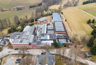 Hallenkomplex bei Zwickau/Sachsen, von oben