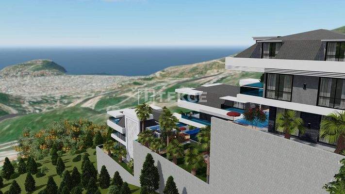Detached Villas Featuring Infinity Pools in Alanya Tepe