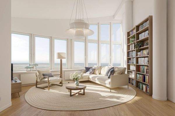 Einzigartige Raumhöhen bis 4,60m. (Visualisierung)