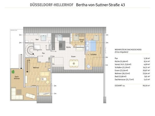 Düsseldorf - Bertha-von Suttner-Str. 43 - Grundriss DG