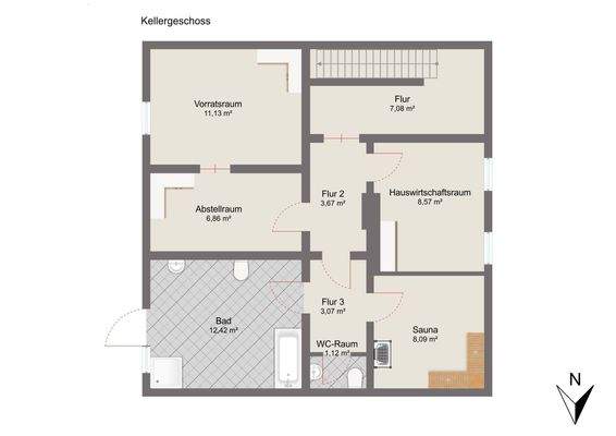 Keller mit Musterausstattung