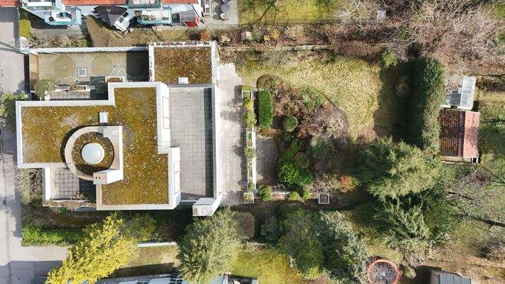 Vogelperspektive des Grundstücks.