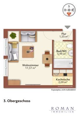 Grundriss mit Möblierungsvorschlag