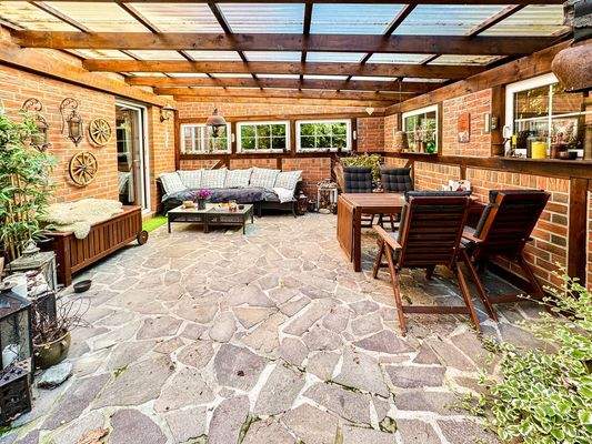 Die überdachte Terrasse