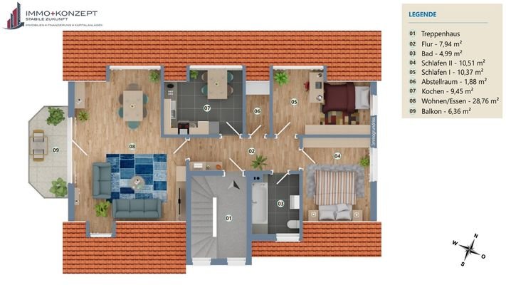 Grundriss von der Wohnung