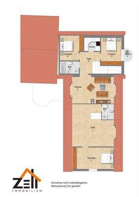 Haupthaus und jüngerer Anbau Dachgeschoss