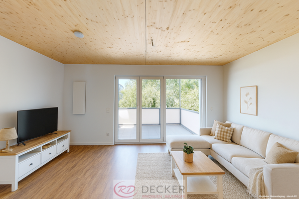 Wohnzimmer- KI möbliert