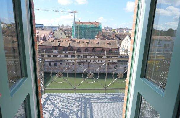 Balkonblick mittig