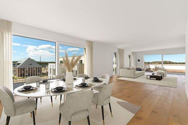 Wohn- und Essbereich Penthousewohnung - virtuelles Einrichtungsbeispiel