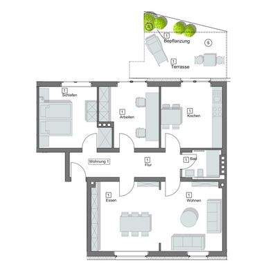 Grundriss nicht maßstabsgerecht