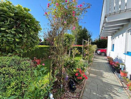 Terrasse Weg zur Einfahrt