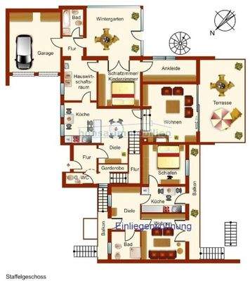 Grundriss Erd- bzw. Staffelgeschoss