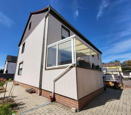 Blick überdachter Terrasse 