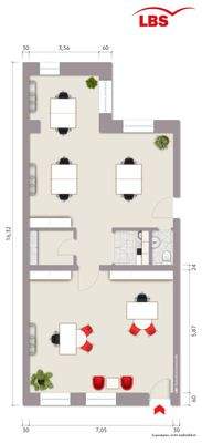 Ladenlokal möbliert