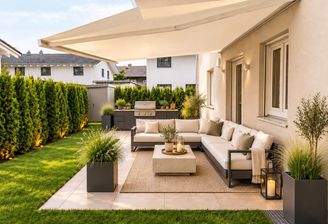 Terrasse mit Garten