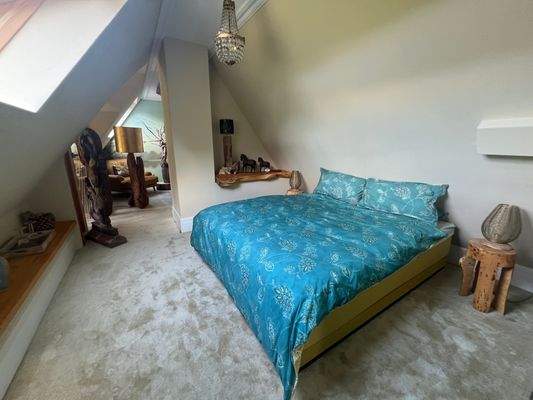 Schlafbereich im Spitzboden