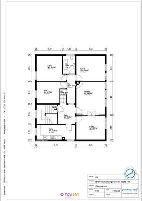 Grundriss 1.OG bemaßt
