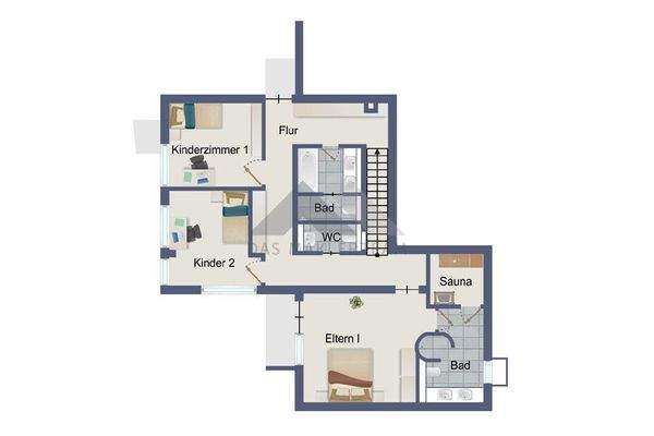 Schlafebene mit Kind und Wellness (E2) 