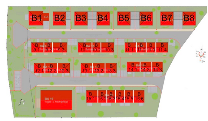 Lageplan der Bungalows in Geiselbach