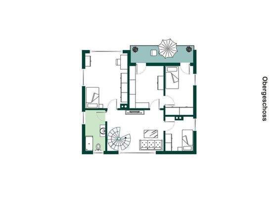 Grundriss Obergeschoss.