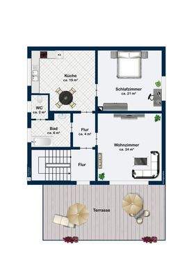 1. Obergeschoss Haus 2