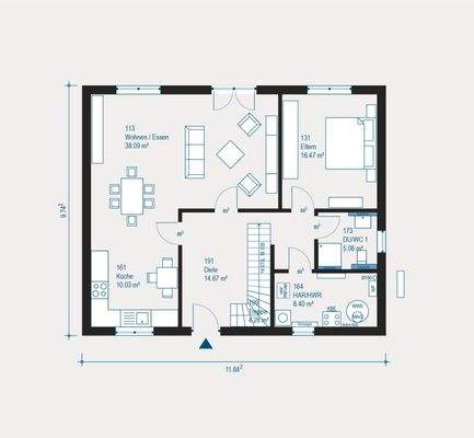Moderne Familienwohnung
