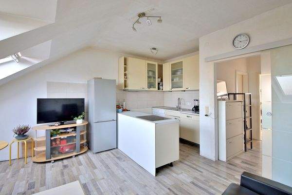 Wohnzimmer mit Küche