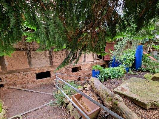 Ansicht hinteres Gartengrundstück mit Stallung