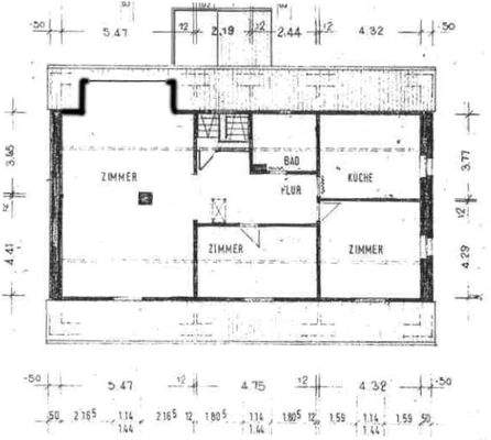 Grundriss Wohnung Dachgeschoss, Bahnhofstr 60
