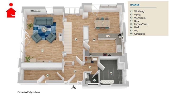Grundrissvisualisierung EG