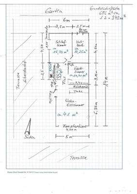 Grundriss Bungalowhälfte 1. WE