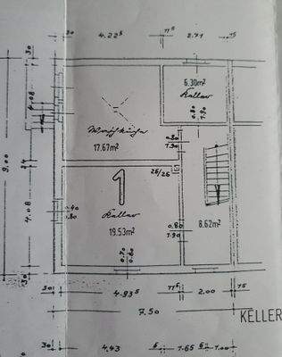 Grundrißplan Keller