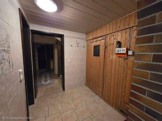 Flur, Sauna und Bad UG