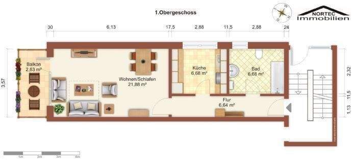 17.) Grundriss mit Möbel