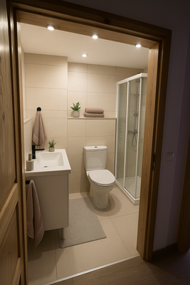 Gäste WC mit Dusche staged 