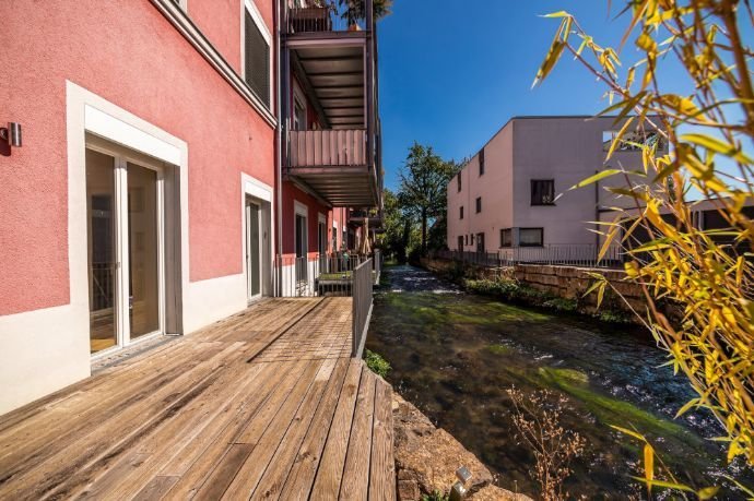 Ulm-Söflingen LOFT AM BLAUKANAL mit 4 Zi., 2 Bäder, Sauna, Südwest-Terrasse, gepflegten Garten uvm.