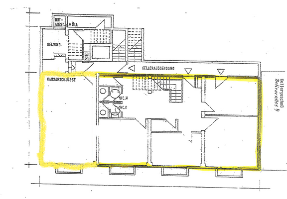 Grundriss tagesbelichtetes Untergeschoss