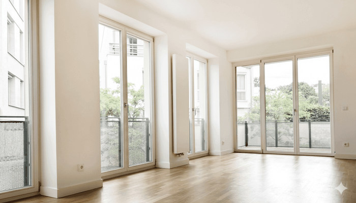 Helles Wohnzimmer mit Balkon