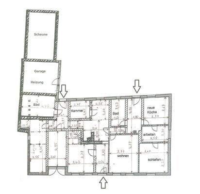 Grundriss mit Scheune