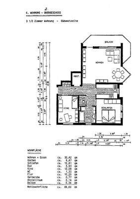 Grundriss und Wohnflächenberechnung